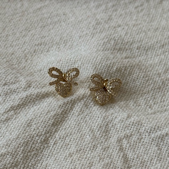 Jewelry - NWT Elegant Gold Bow Earrings | Stainless Steel